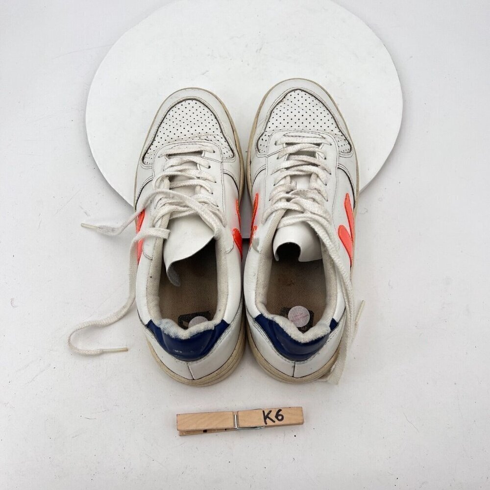 Veja V-10 Women Size 9 White Black Leather Red V Logo Casual Training Shoes - Picture 10 of 14